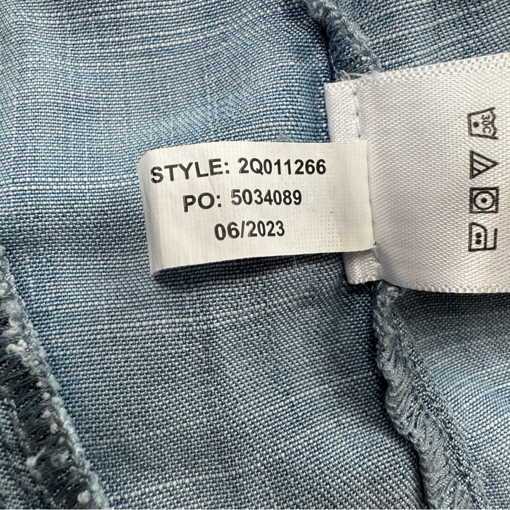 Vineyard Vines Chambray Godet Swing Mini Dress Women Small Belted Long Sleeve - Picture 13 of 13